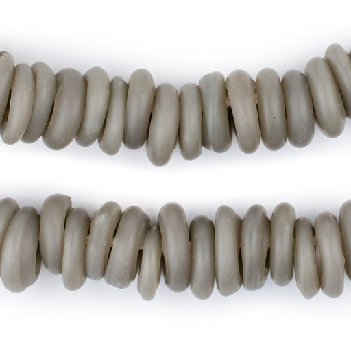 Groundhog Grey Annular Wound Dogon Beads (14mm) - The Bead Chest