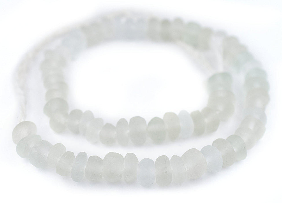 Clear Rondelle Java Recycled Glass Beads (6x10mm) — The Bead Chest