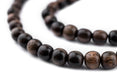 Dark Round Natural Ebony Beads (6mm) - The Bead Chest