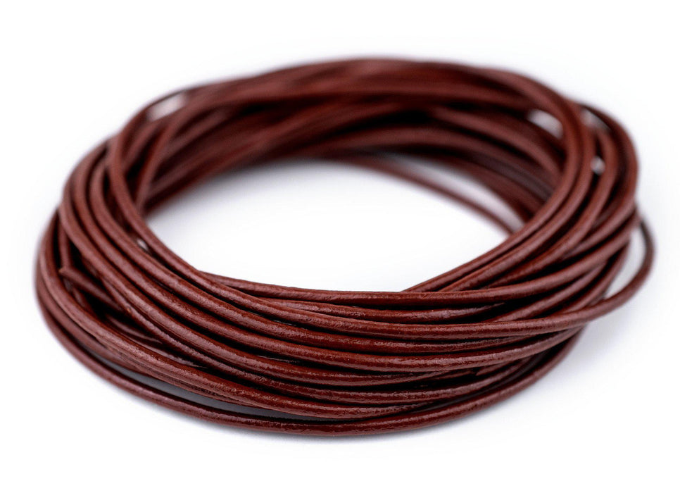 1.5mm Brown Round Leather Cord (15ft) - The Bead Chest
