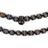Brass Stripe Inlaid Round Arabian Prayer Beads (6mm)