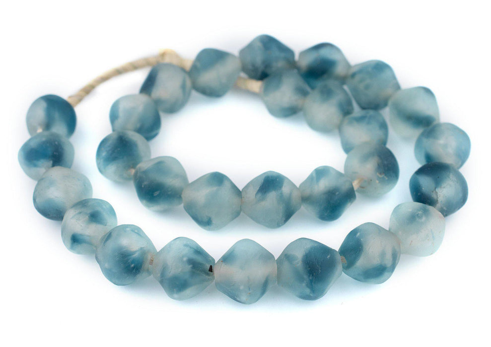 Jumbo Blue Wave Marine Bicone Recycled Glass Beads (25mm) - The Bead Chest