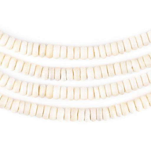 White Bone Donut Beads (3x6mm) - The Bead Chest