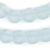 Clear Aqua Flat Circular Java Recycled Glass Beads (15mm)