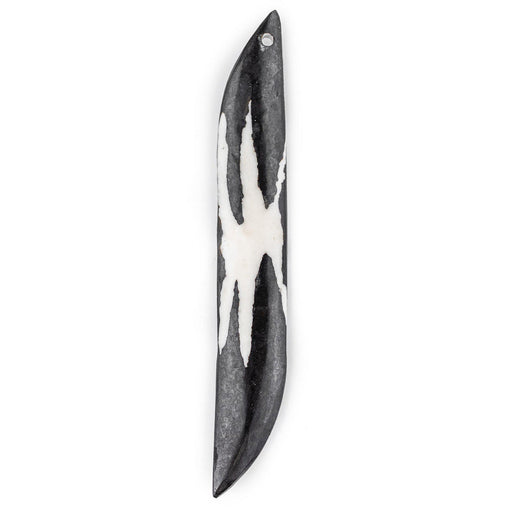 Star Wing-Shaped Batik Bone Pendant (110mm) - The Bead Chest