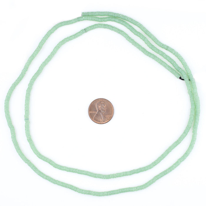 Pistachio Green Vinyl Phono Record Beads (3mm) - The Bead Chest