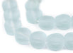 Clear Aqua Flat Circular Java Recycled Glass Beads (15mm) - The Bead Chest