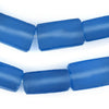 Blue Rectangular Java Recycled Glass Beads (20x12mm)