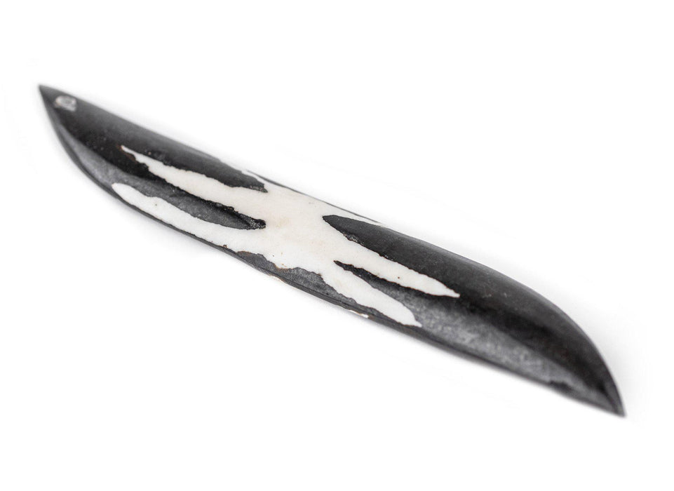 Star Wing-Shaped Batik Bone Pendant (110mm) - The Bead Chest