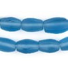 Light Blue Faceted Cylinder Java Recycled Glass Beads (20x12mm)