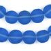 Blue Flat Circular Java Recycled Glass Beads (15mm) - The Bead Chest