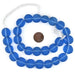 Blue Flat Circular Java Recycled Glass Beads (15mm) - The Bead Chest