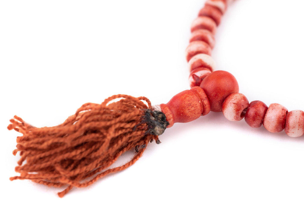 Red Rustic Bone Mala Beads (6mm) - The Bead Chest