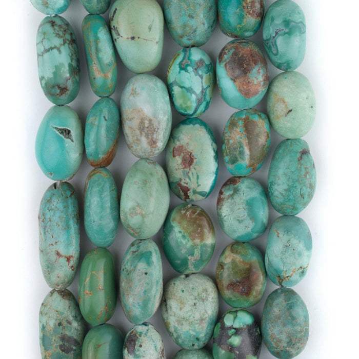 Aqua Turquoise Stone Oval Beads (14x8mm) - The Bead Chest
