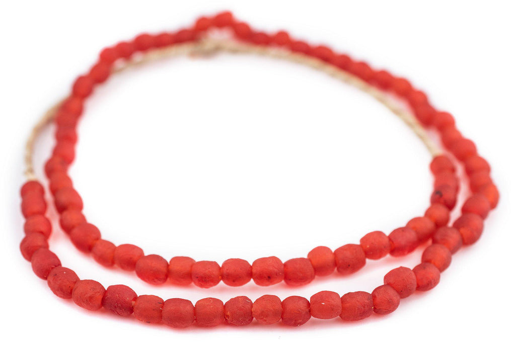 Bright Red Recycled Glass Beads (7mm) - The Bead Chest