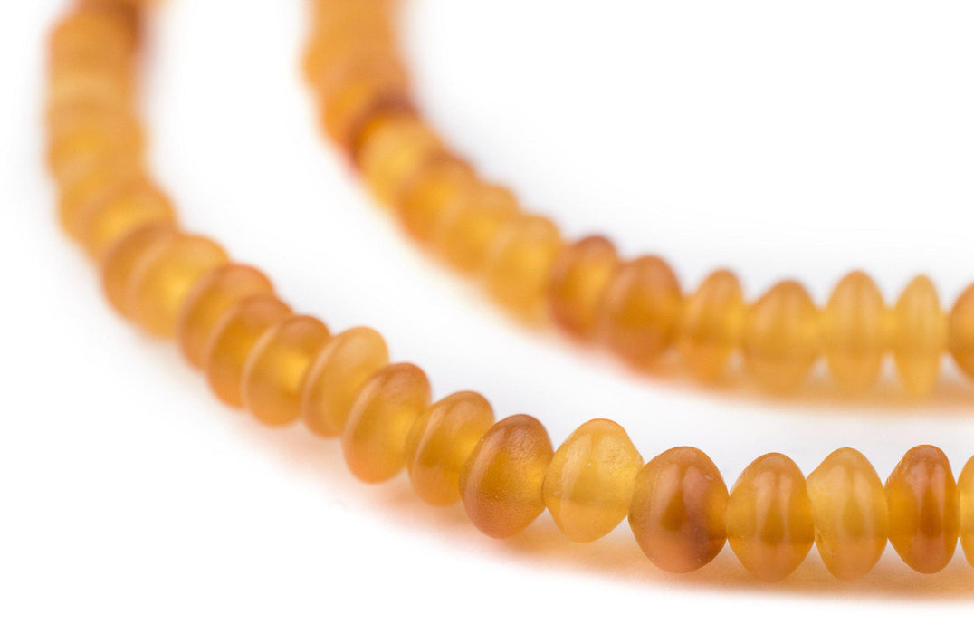 Amber Saucer Horn Beads (6mm) - The Bead Chest