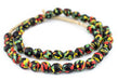 Rasta Fused Recycled Glass Beads (14mm) - The Bead Chest