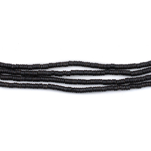 Midnight Black Double Heishi Beads (2mm) - The Bead Chest