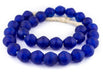 Aqua Swirl Jumbo Bicone Recycled Glass Beads (24mm) - The Bead Chest