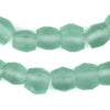 Green Aqua Faceted Bicone Java Recycled Glass Beads (12mm)