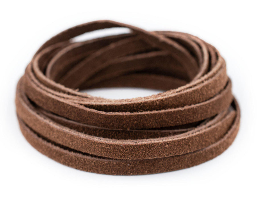 6.0mm Brown Flat Suede Leather Cord (15ft) - The Bead Chest