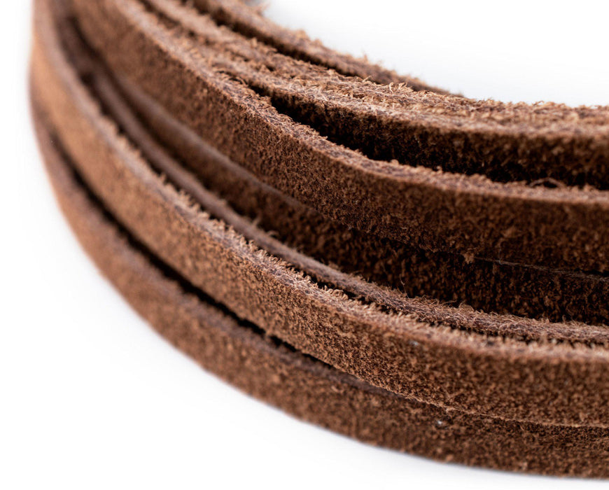 6.0mm Brown Flat Suede Leather Cord (15ft) - The Bead Chest