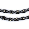 Protective Eye Silver-Inlaid Black Coral Arabian Prayer Beads (13x8mm)