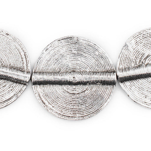 Silver Sun Baule Beads (33x27mm)
