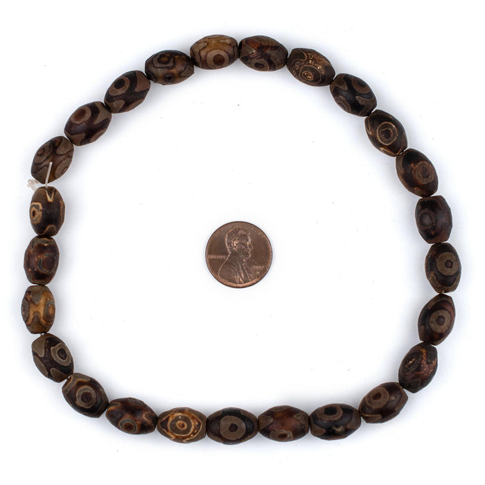 Oval Eye Tibetan Agate Beads (12x8mm) - The Bead Chest