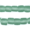 Green Aqua Cylindrical Java Recycled Glass Beads (12mm)