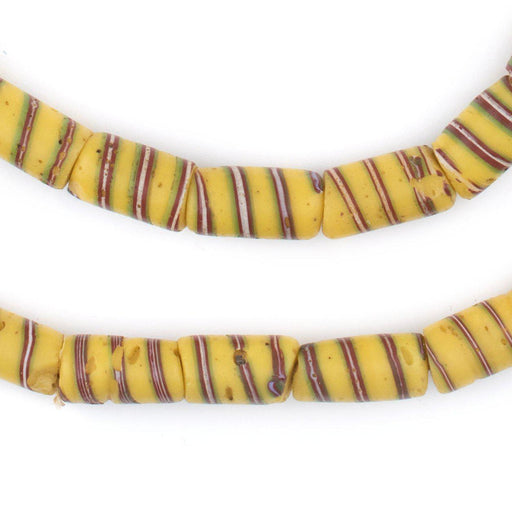 Antique Yellow Spiral Venetian Trade Beads (8mm) - The Bead Chest