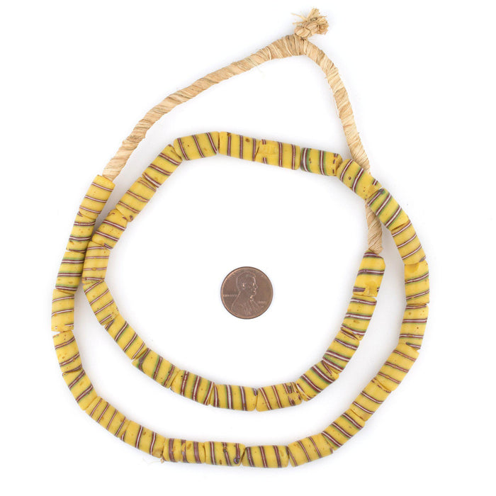 Antique Yellow Spiral Venetian Trade Beads (8mm) - The Bead Chest