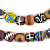 Fancy Venetian-Style Round Krobo Beads