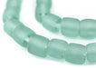 Green Aqua Cylindrical Java Recycled Glass Beads (12mm) - The Bead Chest