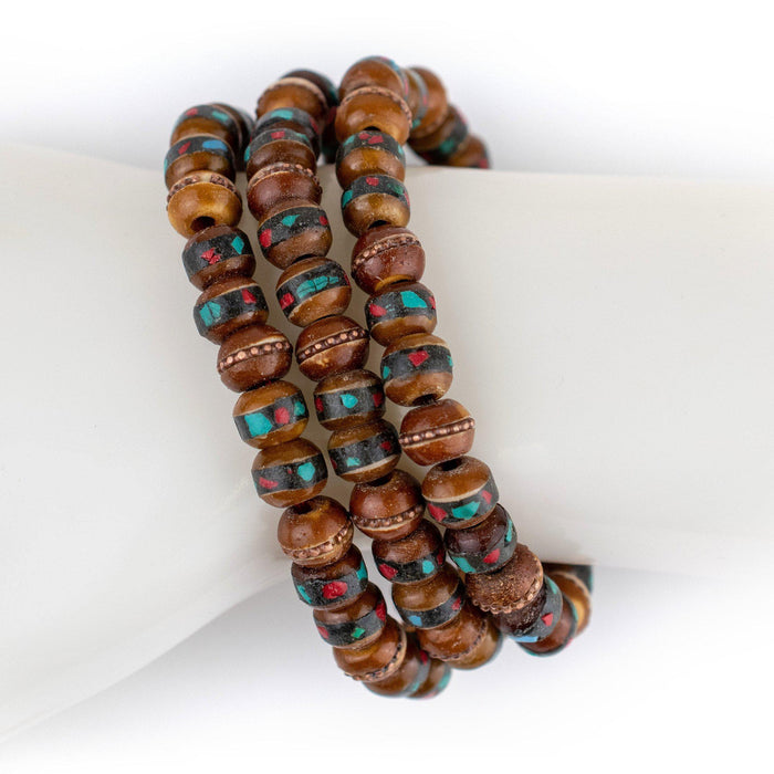 Honey Brown Nepal Mala Bracelet - The Bead Chest