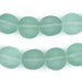 Green Aqua Flat Circular Java Recycled Glass Beads (15mm) - The Bead Chest