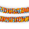 Lava Fire Fused Rondelle Recycled Glass Beads (11mm)
