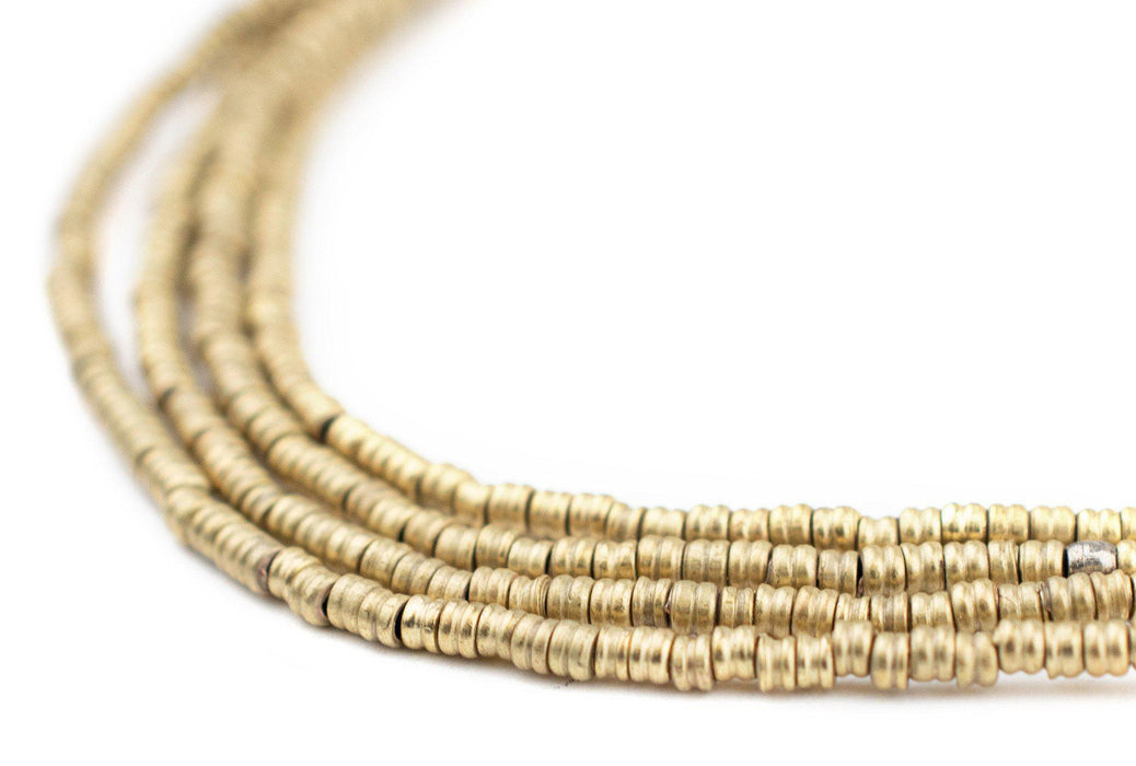 Brass Double Heishi Beads (2mm) - The Bead Chest