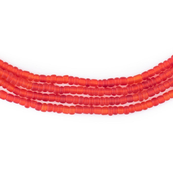 Thebeadchest Translucent Red Matte Glass Seed Beads (3mm) - 24 inch Strand of Quality Glass Beads, Adult Unisex, Size: 3 mm, Clear