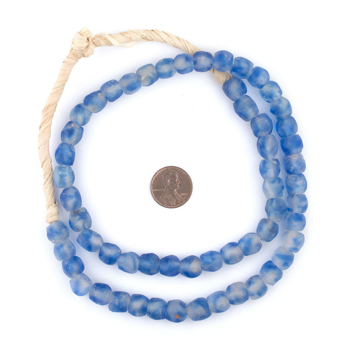 Cobalt Blue Swirl Recycled Glass Beads (9mm) - The Bead Chest