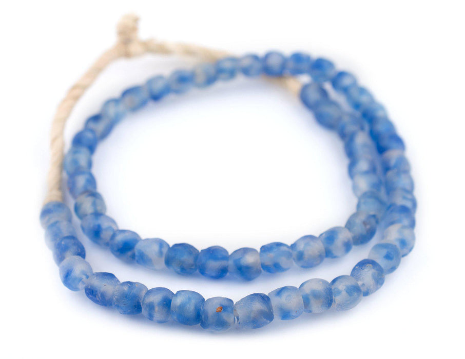 Cobalt Blue Swirl Recycled Glass Beads (9mm) - The Bead Chest