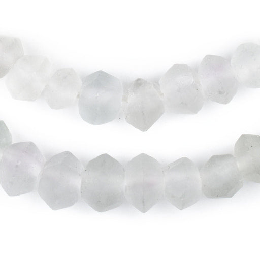 Clear Faceted Bicone Java Recycled Glass Beads (12mm) - The Bead Chest