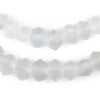 Clear Faceted Bicone Java Recycled Glass Beads (12mm)