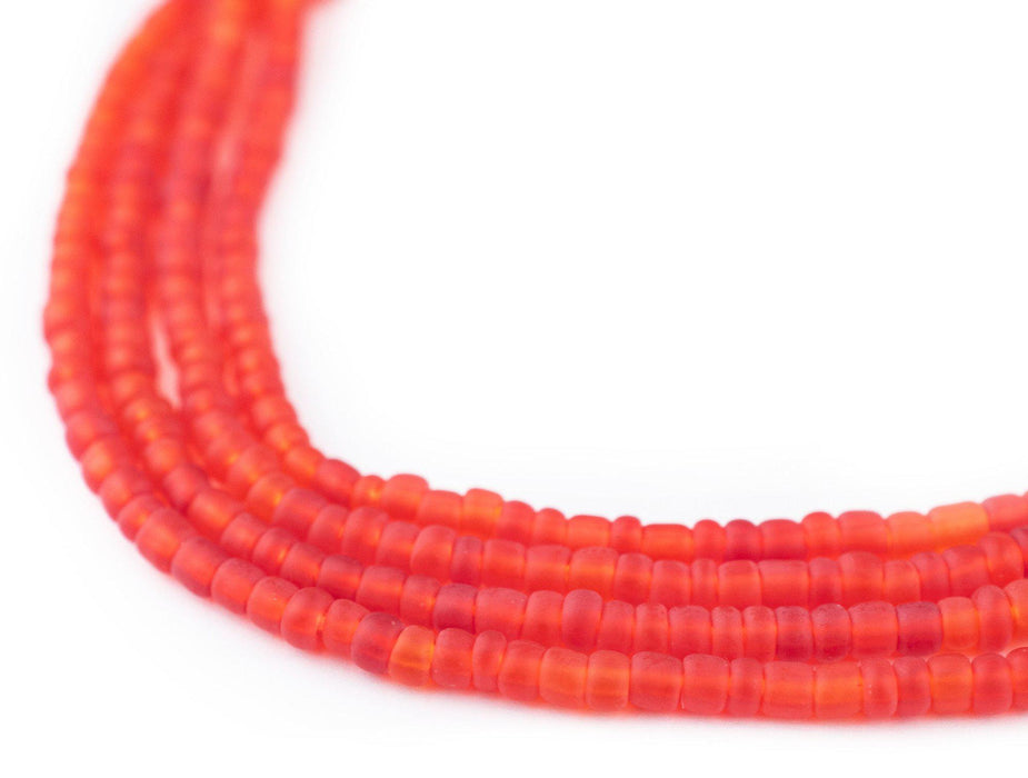 Translucent Red Matte Glass Seed Beads (3mm) - The Bead Chest