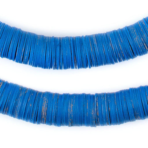 Blue Vinyl Phono Record Beads (14mm) - The Bead Chest