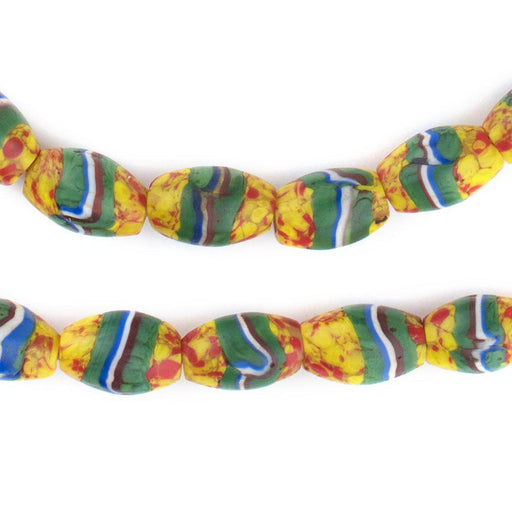 Antique Venetian Green Stripe Trade Beads - The Bead Chest