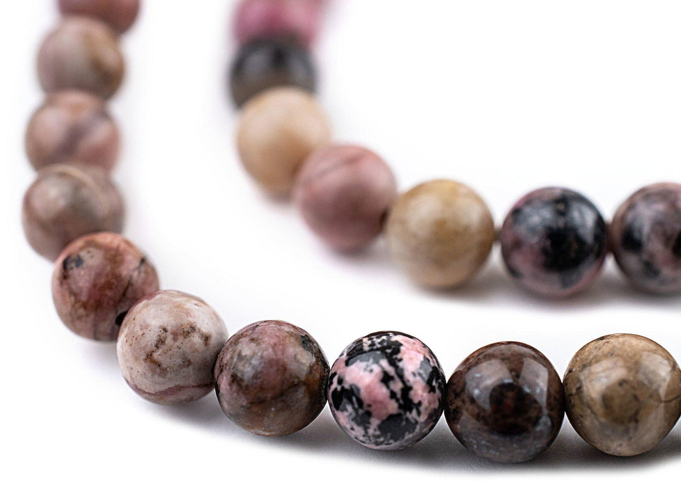 Round Rhodonite Beads (8mm) - The Bead Chest