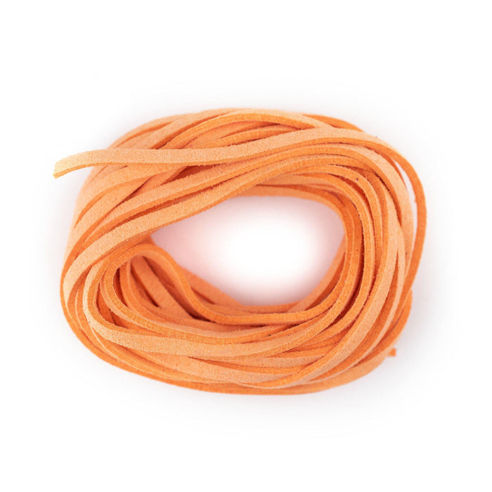 3mm Flat Sherbet Orange Faux Suede Cord (15ft) - The Bead Chest