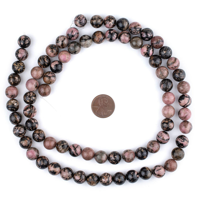 Round Rhodonite Beads (10mm) - The Bead Chest