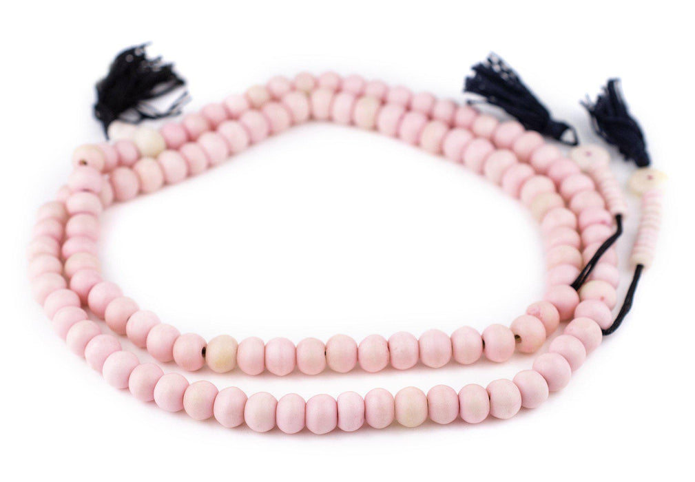 Pastel Pink Bone Mala Beads (10mm) - The Bead Chest